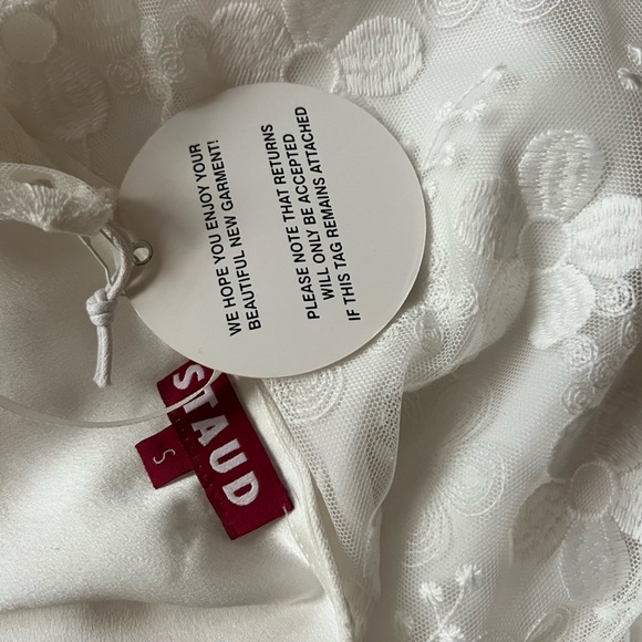 NWT Runway STAUD White Floral Maxi Dress Size Small Fully lined adjustable strap - Picture 10 of 13